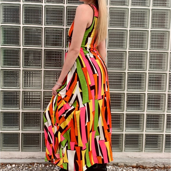 Vintage Y2K Maxi Dress Q-T by Andres Retro Maxi Dress - Picture 3 of 9